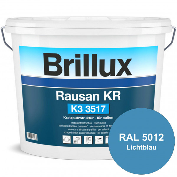 Rausan KR K3 3517 mit Protect (RAL 5012 Lichtblau) Organisch gebundener Kratzputz für wetterbeständi