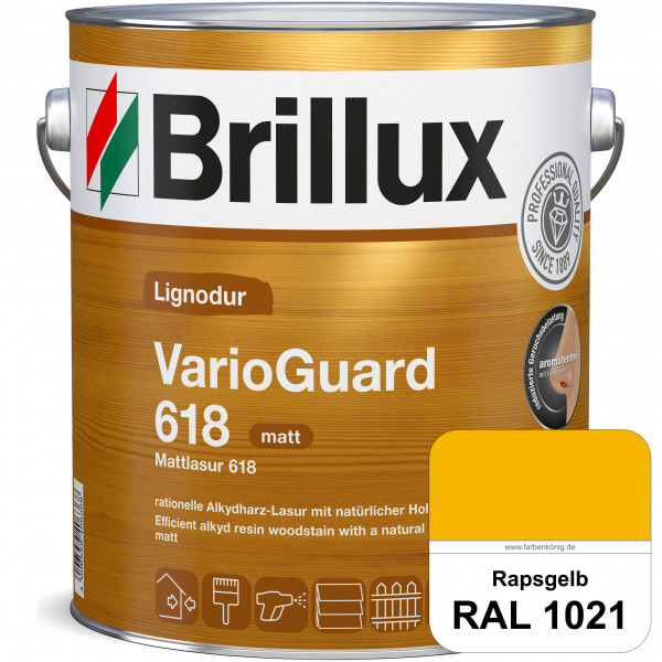 Mattlasur 618 (RAL 1021 Rapsgelb) matte & wetterbeständige Lasur (lösemittelhaltig) für Laub- und Na