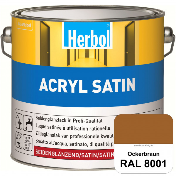 Acryl Satin (RAL 8001 Ockerbraun) wasserverdünnbarer seidenglänzender Lack (Innen & Außen)