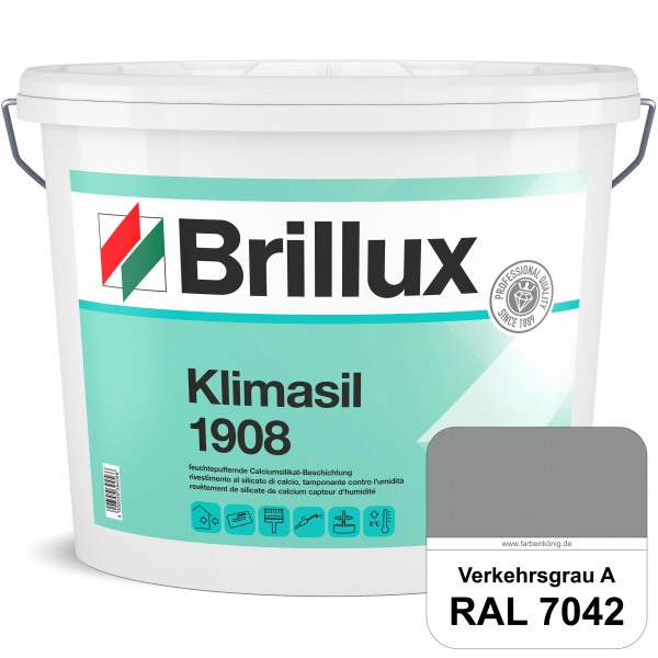 Klimasil 1908 (RAL 7042 Verkehrsgrau A) feuchtepuffernde & gut füllende Calciumsilikat-Beschichtung