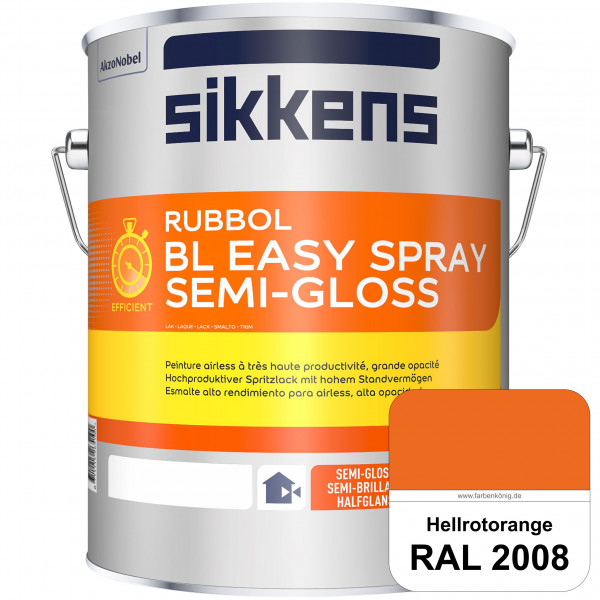 Rubbol BL Easy Spray (RAL 2008 Hellrotorange) Seidenglänzender Airlesslack (außen & innen)