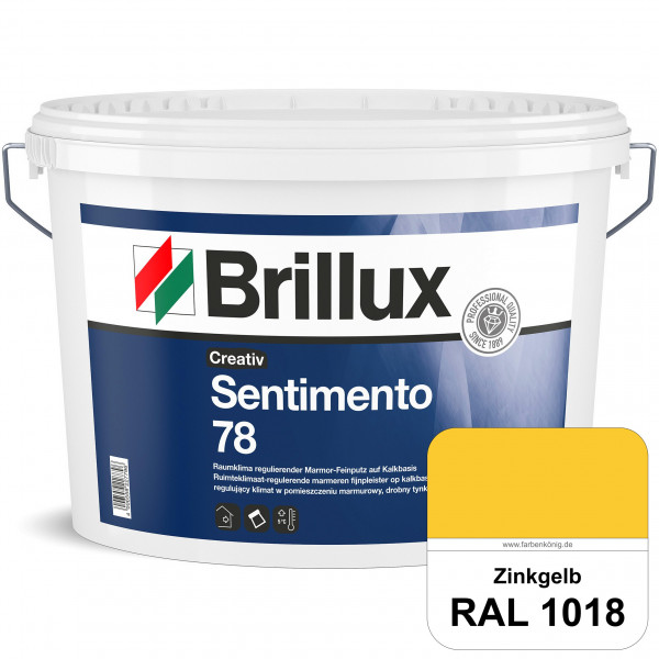 Creativ Sentimento 78 (RAL 1018 Zinkgelb) Marmor-Feinputz auf Kalkbasis, zur Erzielung matter Oberfl