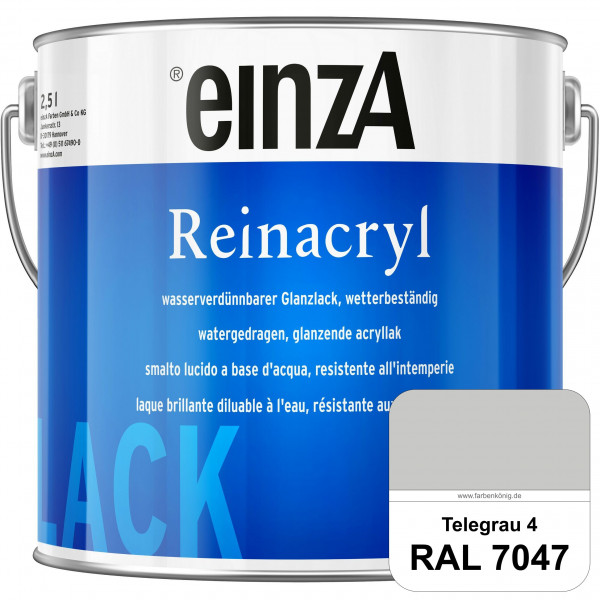 einzA Reinacryl (RAL 7047 Telegrau 4) wetterbeständige glänzende Acryl-PU-Lackfarbe