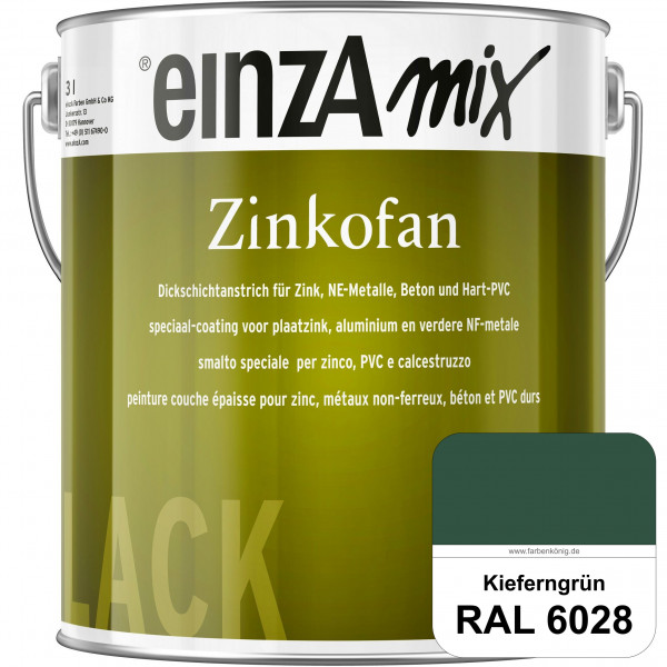 einzA Zinkofan (RAL 6028 Kieferngrün) Hoch wetterbeständiges "Dickschicht-1-Topf-System"