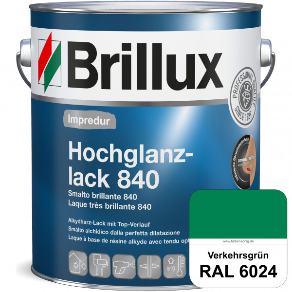 Impredur Hochglanzlack 840 (RAL 6024 Verkehrsgrün) für Holz- und Metallflächen (löselmittelhaltig) i