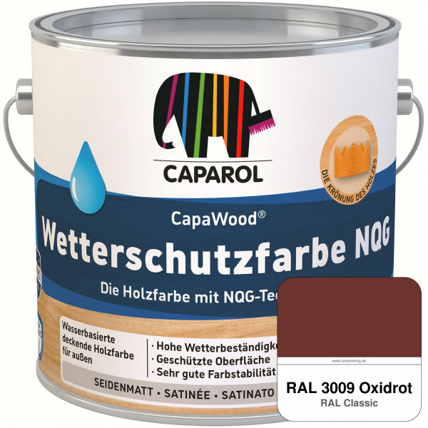 CapaWood® Wetterschutzfarbe NQG (RAL 3009 Oxidrot) - ersetzt Capadur Wetterschutzfarbe NQG