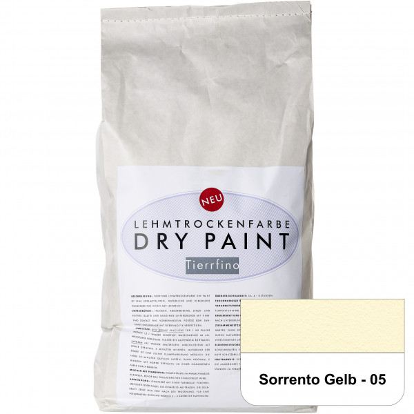 DRY-PAINT Lehmtrockenfarbe - Sorrento Gelb - 05