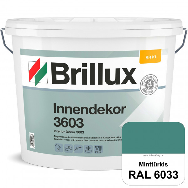 Innendekor ELF KR-K1 3603 (RAL 6033 Minttürkis) Kratzputz nach zur Erzielung dekorativer und strapaz