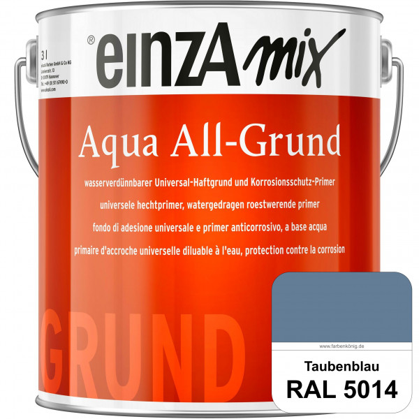 einzA Aqua All-Grund (RAL 5014 Taubenblau) Wasserverdünnbarer Haftgrund & Korrosionsschutz-Primer