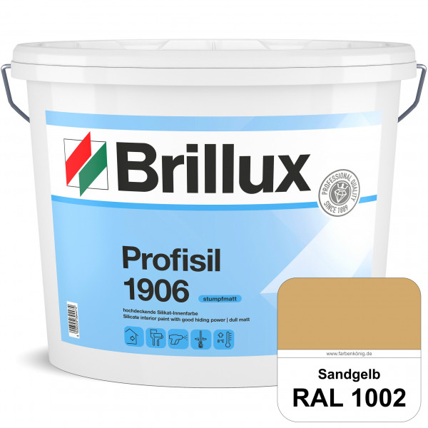 Profisil 1906 Silikat-Innenfarbe (RAL 1002 Sandgelb) stumpfmatte Innenfarbe für Allergiker nach DIN