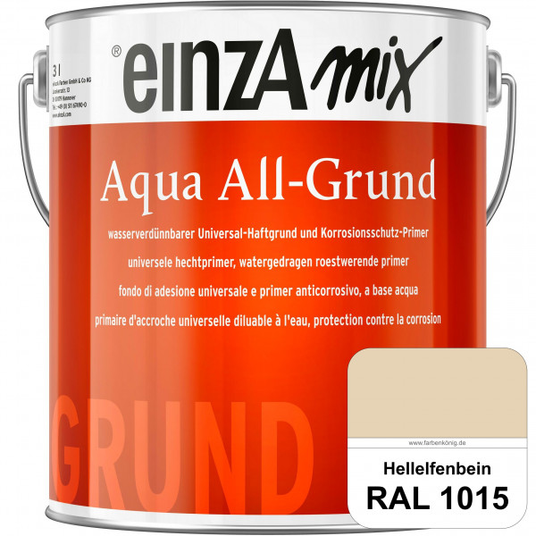 einzA Aqua All-Grund (RAL 1015 Hellelfenbein) Wasserverdünnbarer Haftgrund & Korrosionsschutz-Primer