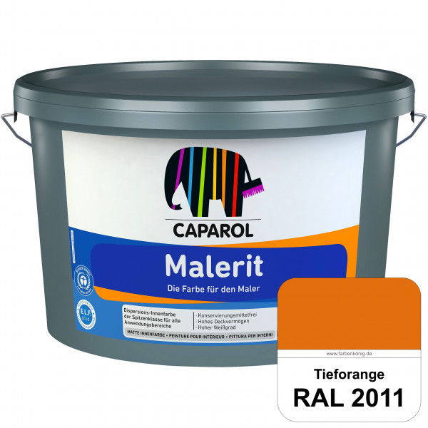 Malerit E.L.F. (RAL 2011 Tieforange) matte Innenfarbe für Neu- & Renovierungsanstriche