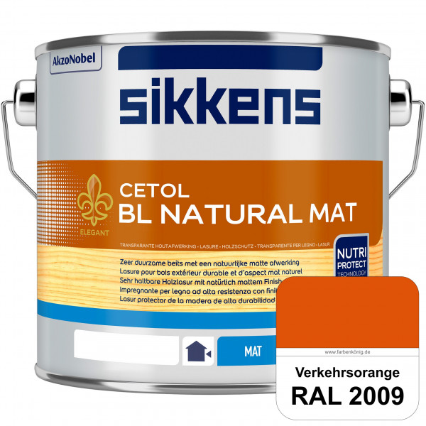 Cetol BL Natural Mat (RAL 2009 Verkehrsorange) Matte, wasserverdünnnbare Dünnschichtlasur