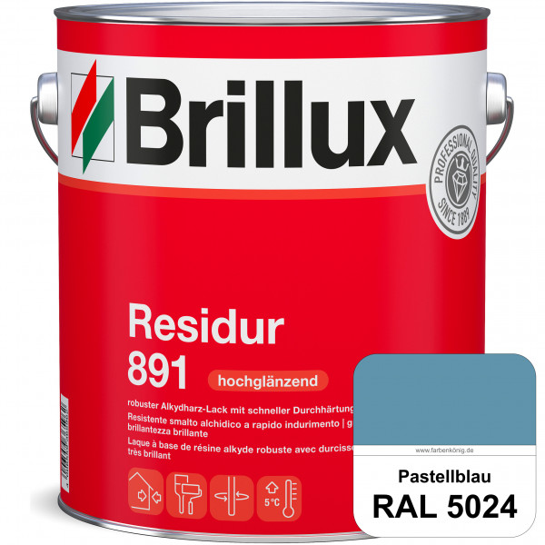 Residur 891 (RAL 5024 Pastellblau) widerstandsfähige, schnell trocknender Lack für grundierte Metall