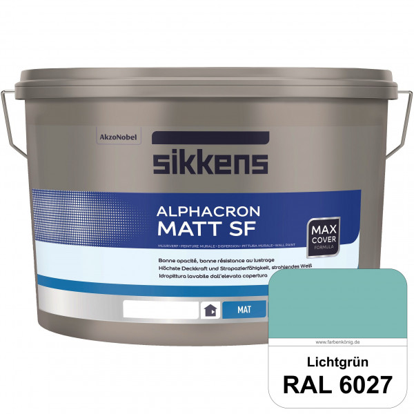 Alphacron Matt SF (RAL 6027 Lichtgrün) stumpfmatte & hochwertige Premium-Wandfarbe (innen)