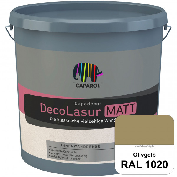 Capadecor DecoLasur Matt (RAL 1020 Olivgelb) Matte Lasurfarbe auf Dispersionsbasis (innen)