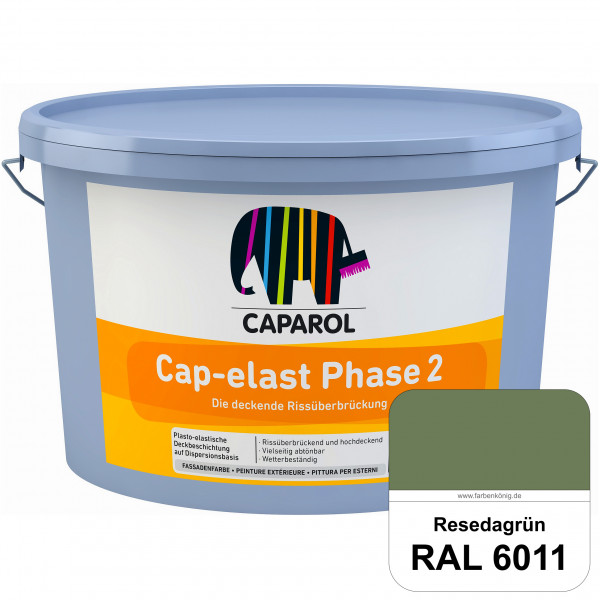 Cap-elast Phase 2 (RAL 6011 Resedagrün) Sanierung gerissener Putzfassaden und Betonflächen