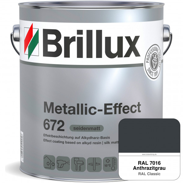 Metallic-Effect 672 (RAL 7016 Anthrazitgrau) schnell trocknender Alkydharzlack für Metalleffekte (in