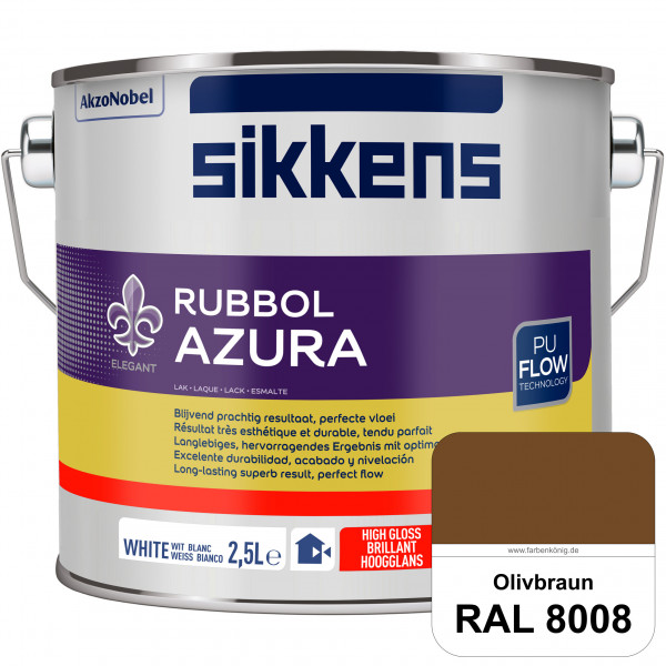 Rubbol Azura (RAL 8008 Olivbraun) hochglänzender Lack (löselmittelhaltig) innen & außen