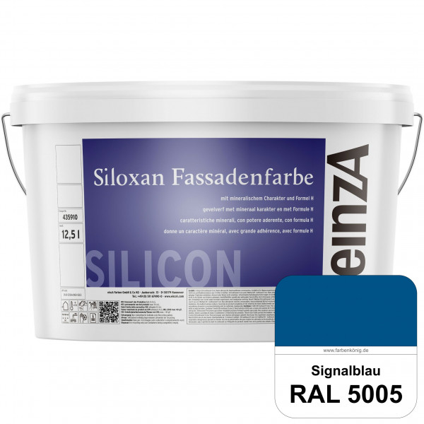 einzA Siloxan Fassadenfarbe (RAL 5005 Signalblau) Siliconvergütete Fassadenfarbe