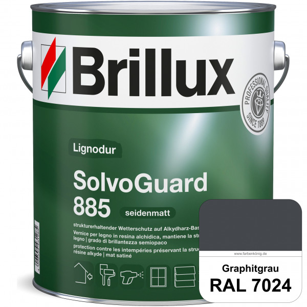 SolvoGuard 885 (RAL 7024 Graphitgrau) deckende oder lasierende seidenmatte Alkydharz-Holzfarbe für a