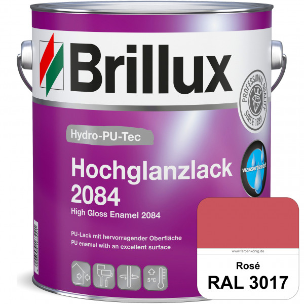 Hydro-PU-Tec Hochglanzlack 2084 (RAL 3017 Rosa) wasserbasierter Hochglanzlack für Holz, Zink, Alumin