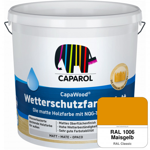 CapaWood® Wetterschutzfarbe Matt (RAL 1006 Maisgelb) - ersetzt Capadur Wetterschutzfarbe Matt