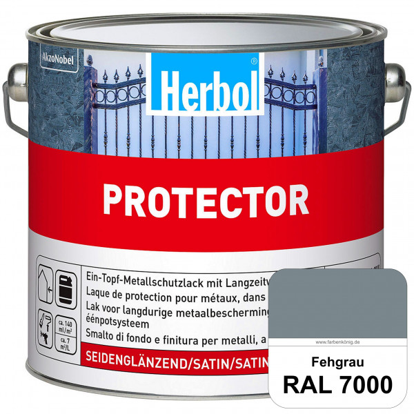 Protector (RAL 7000 Fehgrau) Seidenglänzende Spezialbeschichtung für Eisen- und NE-Metalle (außen)