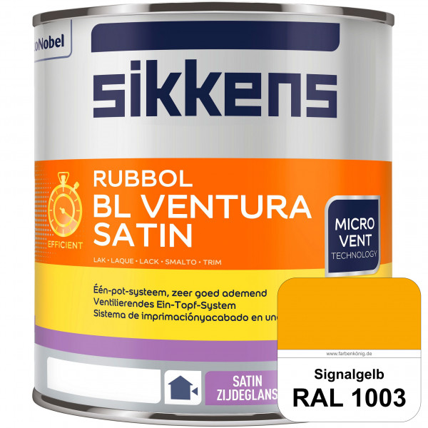 Rubbol BL Ventura Satin (RAL 1003 Signalgelb) Seidenglanzlack (wasserbasiert) Fenster außen