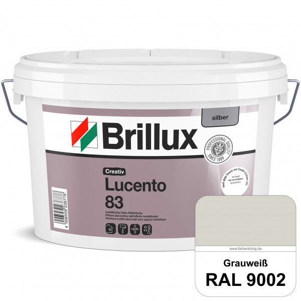 Creativ Lucento 83 (RAL 9002 Grauweiß) Strapazierfähige Deko-Effektfarbe mit metallischer Oberfläche