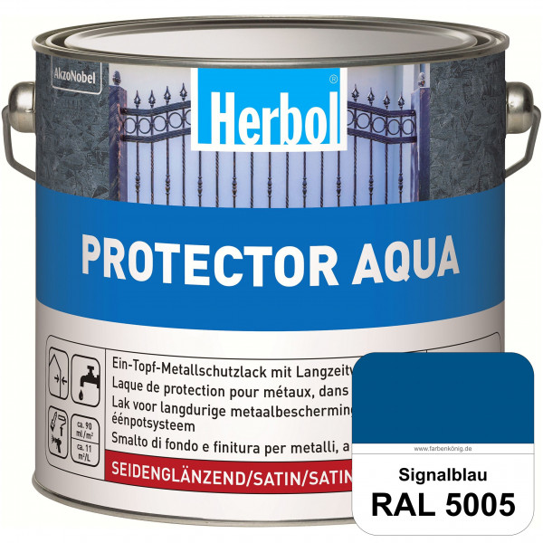 Protector Aqua (RAL 5005 Signalblau) Lack für Eisen, Stahl und NE-Metalle (Innen&Außen)