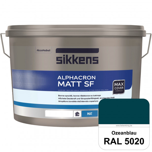 Alphacron Matt SF (RAL 5020 Ozeanblau) stumpfmatte & hochwertige Premium-Wandfarbe (innen)