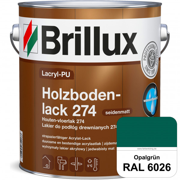 Lacryl-PU Holzbodenlack 274 (RAL 6026 Opalgrün) hochwertige & widerstandsfähige, deckende Versiegelu