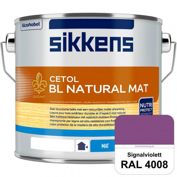 Cetol BL Natural Mat (RAL 4008 Signalviolett) Matte, wasserverdünnnbare Dünnschichtlasur