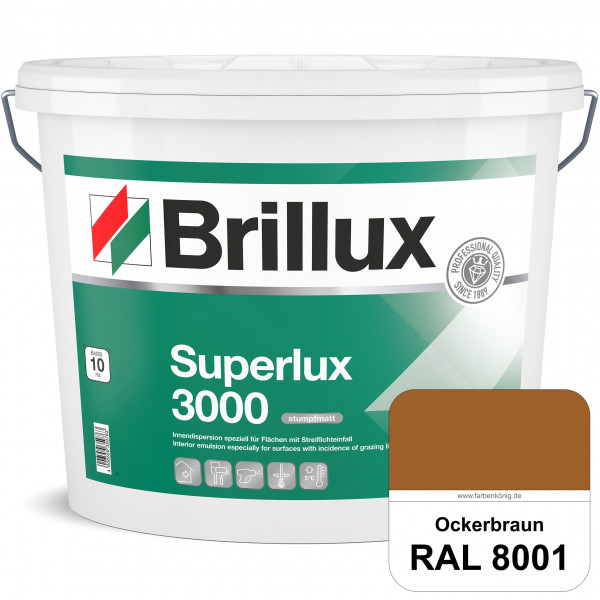 Superlux 3000 (RAL 8001 Ockerbraun) hoch deckende stumpfmatte Innen-Dispersionsfarbe - streiflichtun