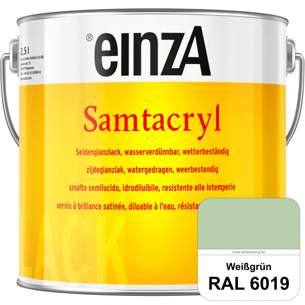 einzA Samtacryl (RAL 6019 Weißgrün) wetterbeständige seidenglänzende Acryl-PU-Lackfarbe