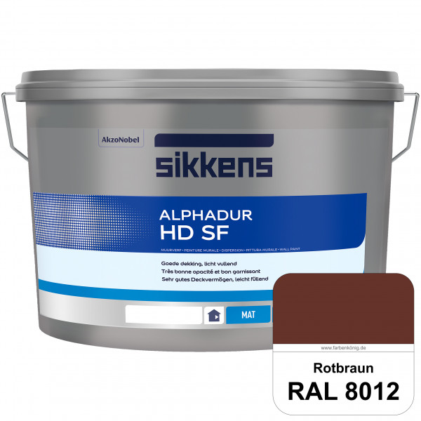 Alphadur HD SF (RAL 8012 Rotbraun) matte hochdeckende waschbeständige Innenwandfarbe