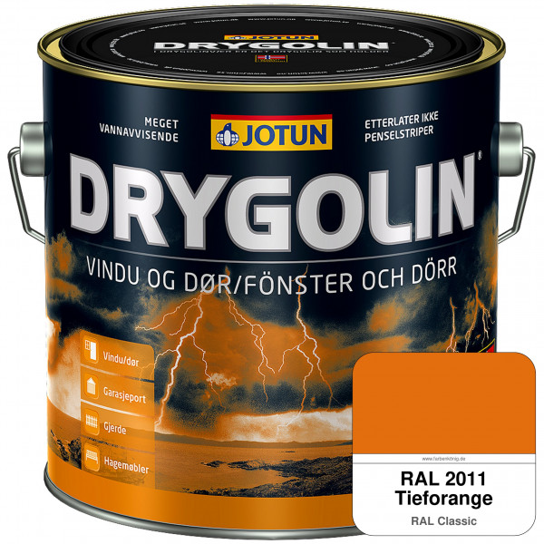 DRYGOLIN Vindu og Dør - wetterbeständige Holzschutzfarbe für Außen (RAL 2011 Tieforange)