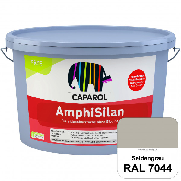 AmphiSilan FREE (RAL 7044 Seidengrau) Mineralmatte Fassadenfarbe in spezieller Siliconharz-Bindemitt