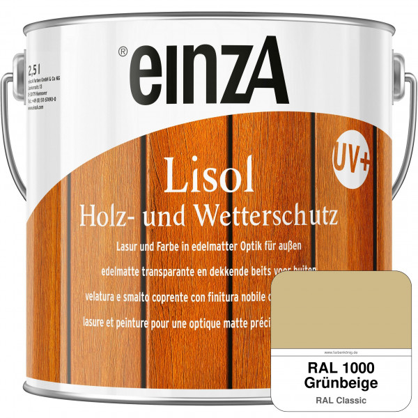 einzA Lisol Holz- und Wetterschutz Lasur und Farbe (RAL 1000 Grünbeige)