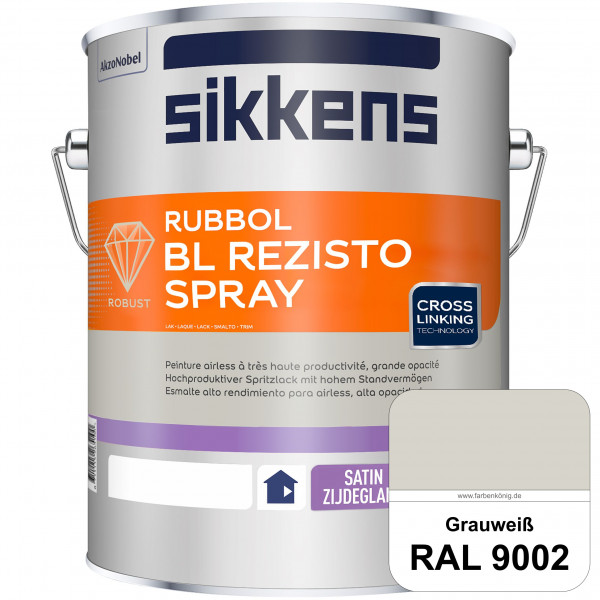 Rubbol BL Rezisto Spray (RAL 9002 Grauweiß) Hochwertiger, strapazierfähiger Airlesslack für (innen)