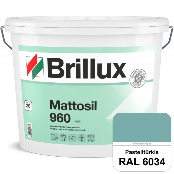 Mattosil Fassadenfarbe 960 (RAL 6034 Pastelltürkis) wetterbeständige, matte und siliconverstärkte Di