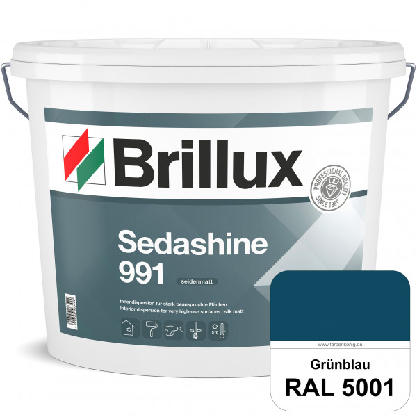 Sedashine 991 (RAL 5001 Grünblau) Seidenmatte Innendispersion für hoch strapazierfähige & gut reinig