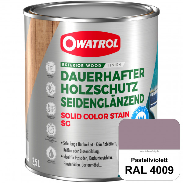 Solid Color Stain SG (RAL 4009 Pastellviolett) deckende und seidenglänzende Wetterschutzfarbe außen