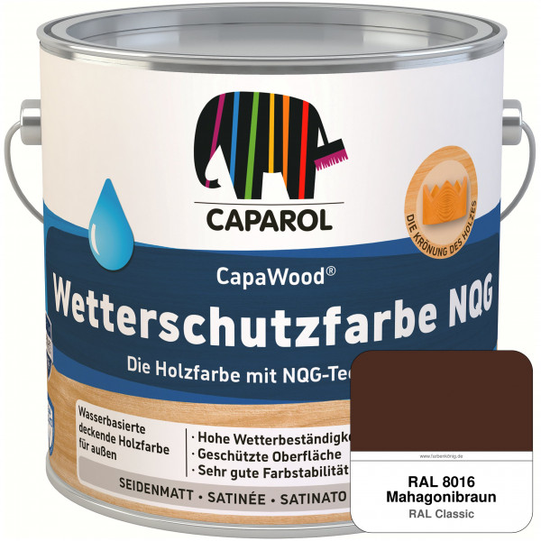 CapaWood® Wetterschutzfarbe NQG (RAL 8016 Mahagonibraun) - ersetzt Capadur Wetterschutzfarbe NQG