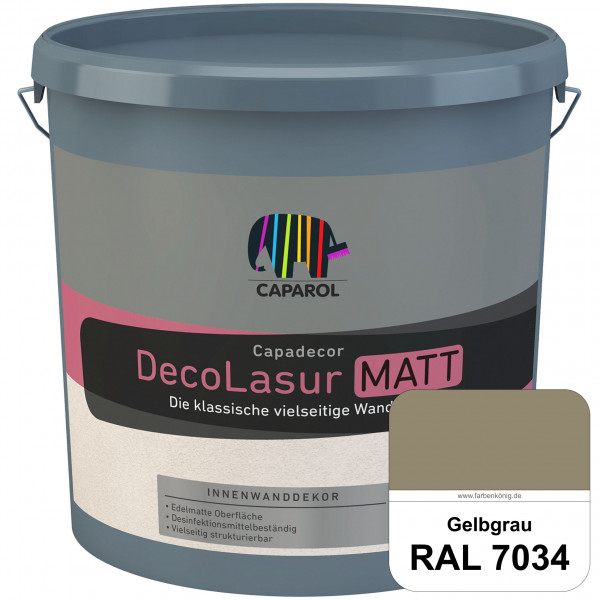 Capadecor DecoLasur Matt (RAL 7034 Gelbgrau) Matte Lasurfarbe auf Dispersionsbasis (innen)