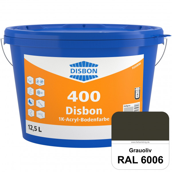 Disbon 400 1K-Acryl-Bodenfarbe (RAL 6006 Grauoliv) Dispersionsbeschichtung für mineralische Bodenflä
