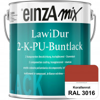 einzA LawiDur 2-K-PU-Buntlack - Hochglanz (RAL 3016 Korallenrot)