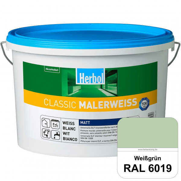 Classic Malerweiss (RAL 6019 Weißgrün) Universell wirtschaftliche & matte Wandfarbe