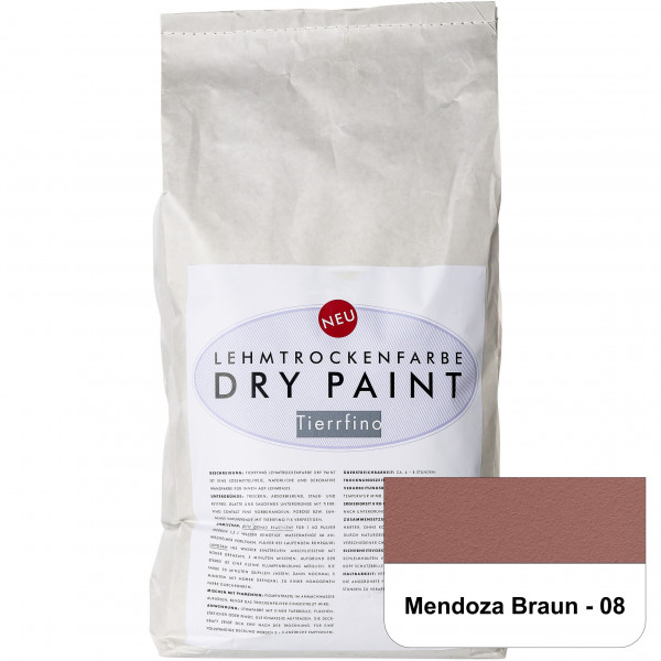 DRY-PAINT Lehmtrockenfarbe - Mendoza Braun - 08